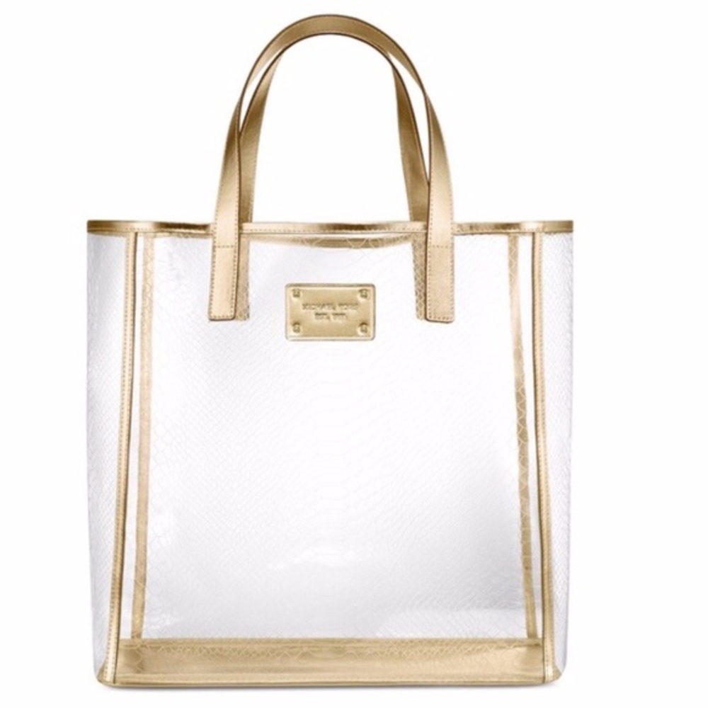 Michael Kors Clear Snakeskin Jelly Tote Bag